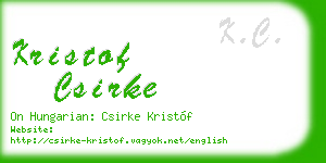 kristof csirke business card